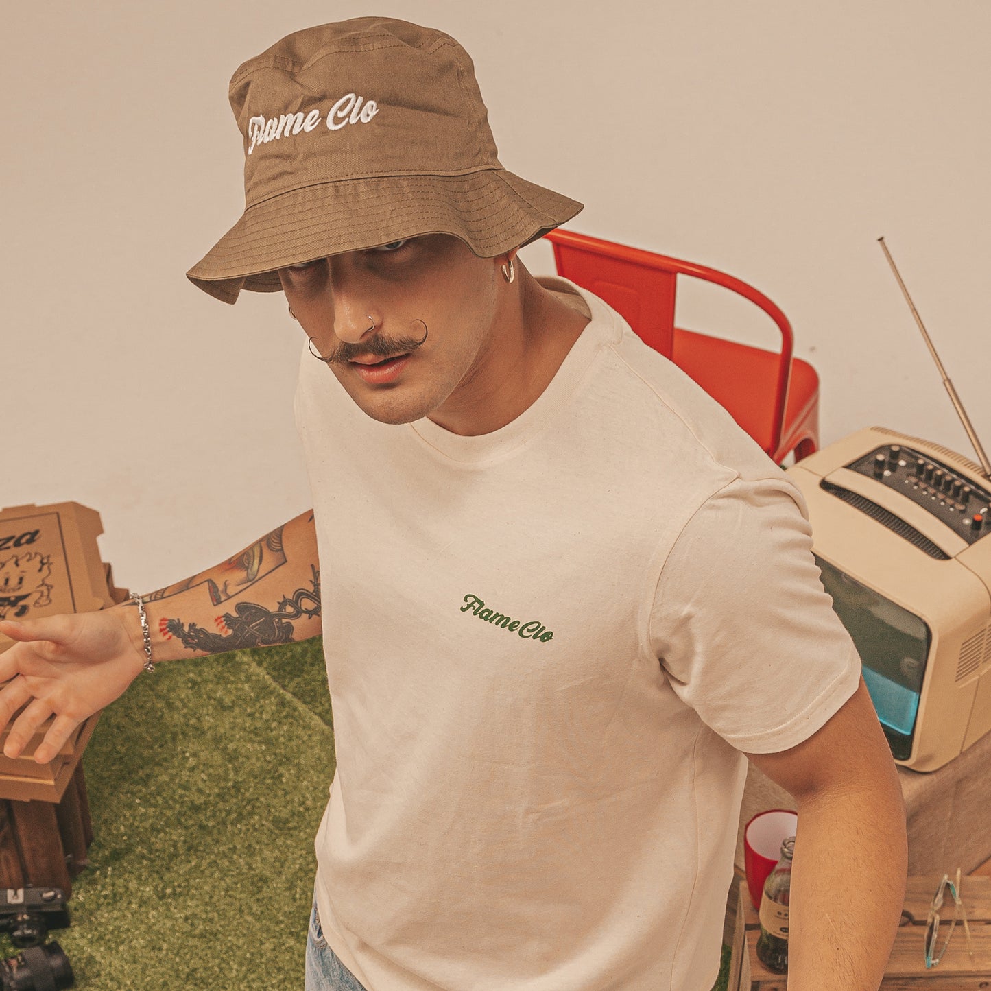 Flame Olive Green Bucket Hat